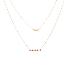 14K Diamond and Ruby Bar Necklace