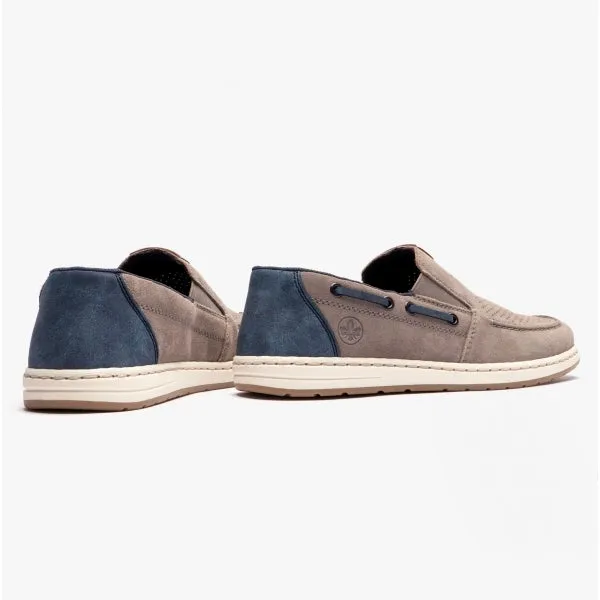 18266-42 Mens Leather Deck Shoes Grey