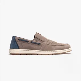 18266-42 Mens Leather Deck Shoes Grey