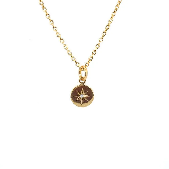 18ct Gold Vermeil Star Pendant with Cubic Zirconia Detail