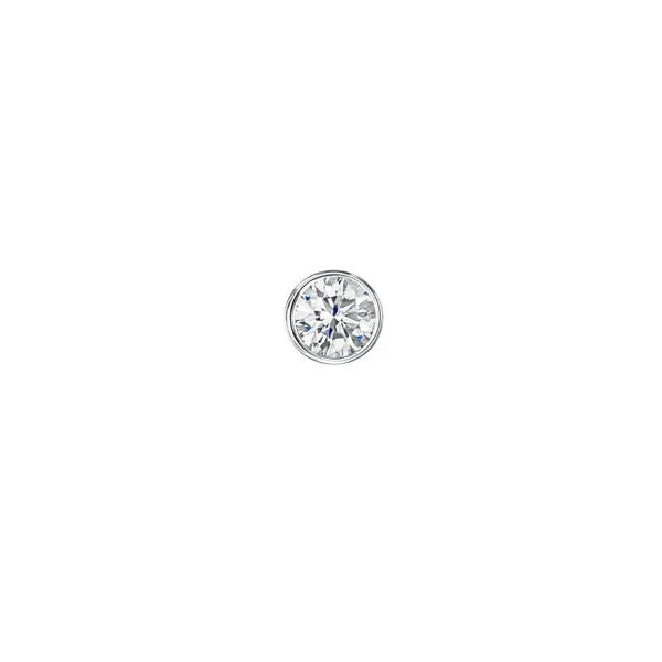 18ct White Gold Brilliant-Cut F/G Si Diamond Rub-Over Solitaire Earrings 0.30ct