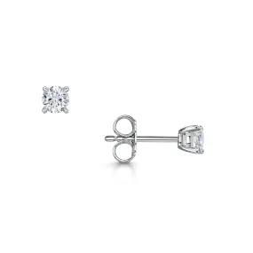 18ct White Gold Brilliant-Cut F/G Si Diamond Solitaire Earrings 0.50ct