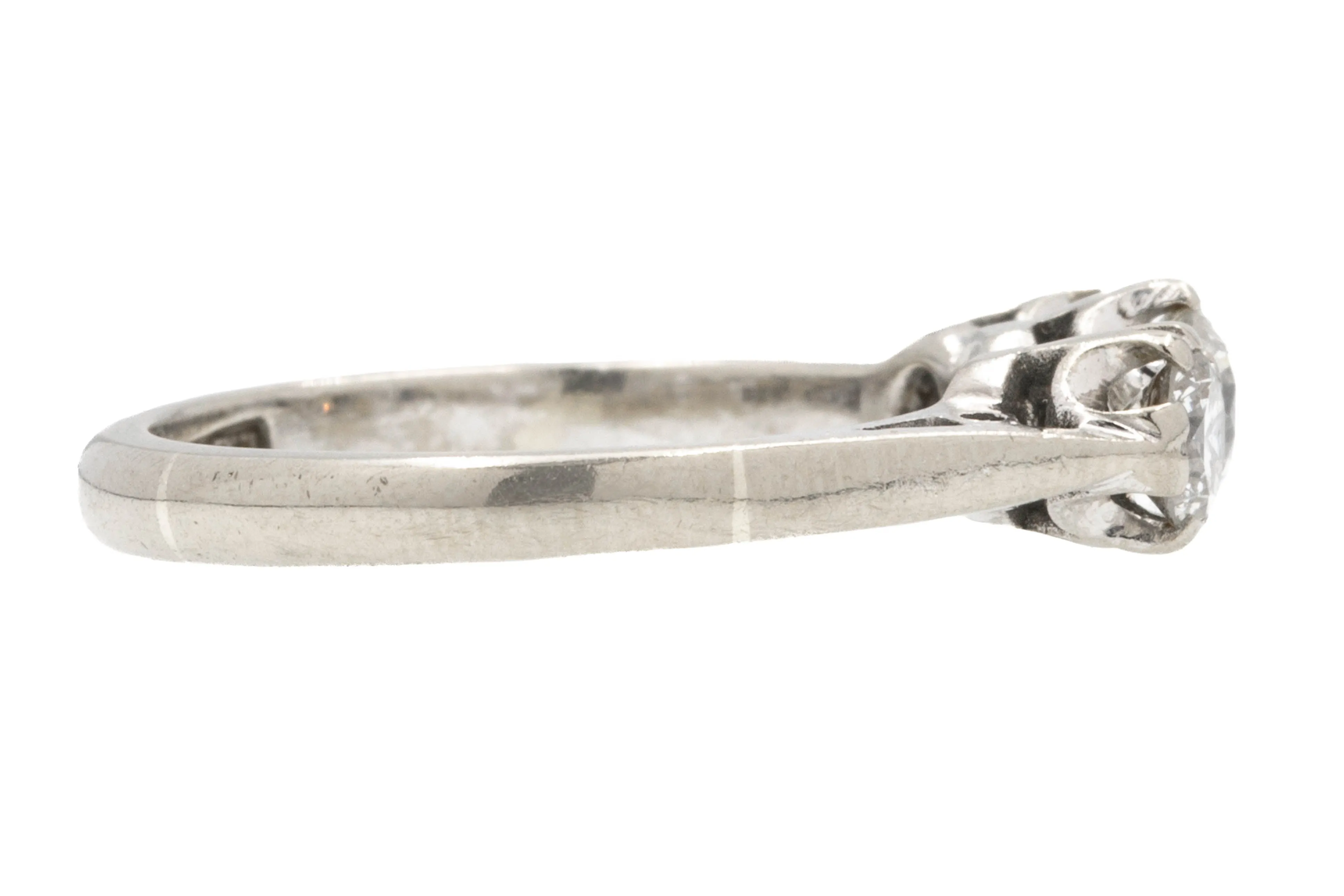 18ct White Gold Diamond Trilogy Engagement Ring, 0.90ct