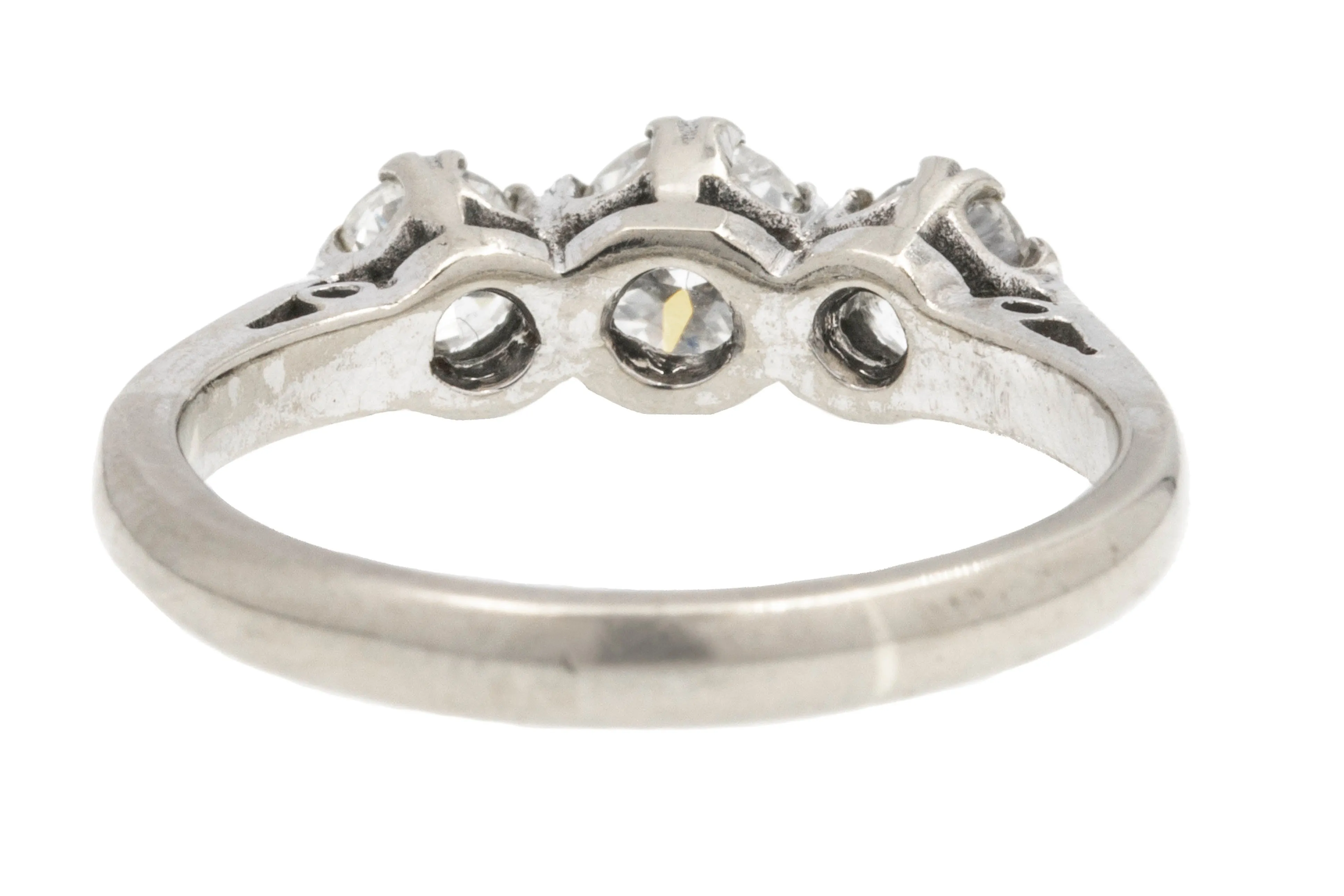 18ct White Gold Diamond Trilogy Engagement Ring, 0.90ct