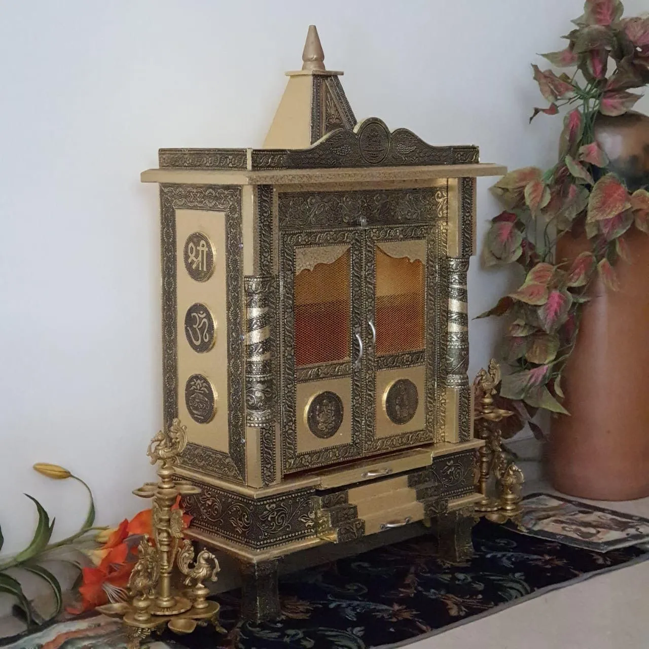 19 Inches Wooden Temple (Mandir)