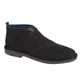 2 Eyelet Real Suede Black Desert Boots