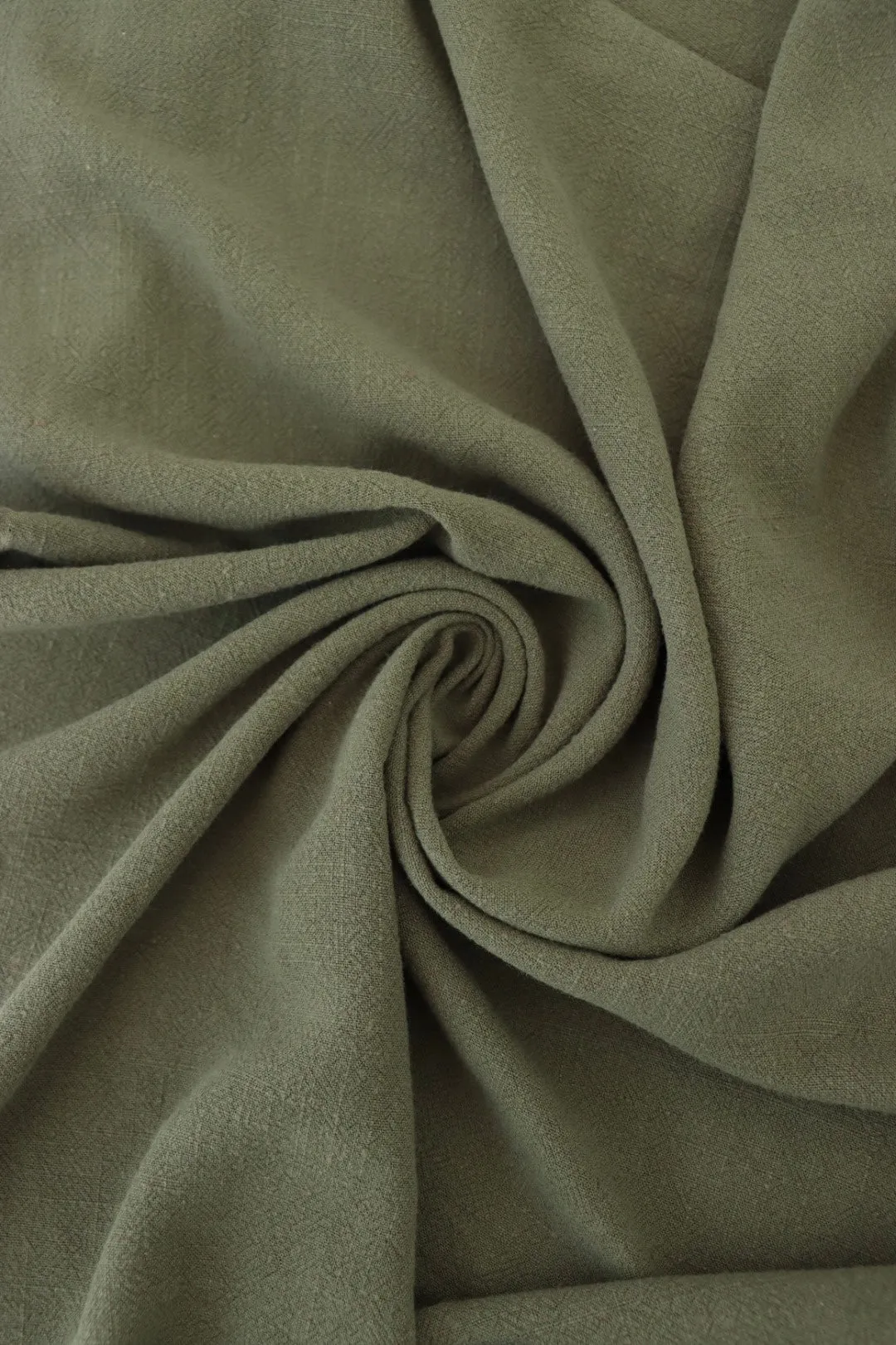 2YD PRECUT; Vernon Olive Luxor Heavy Linen Slub