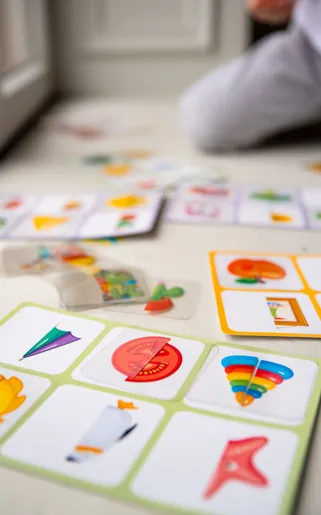 36pcs Lotto Match & Learn Game - Transparent Plastic Cards - Find the Pair for Each Object