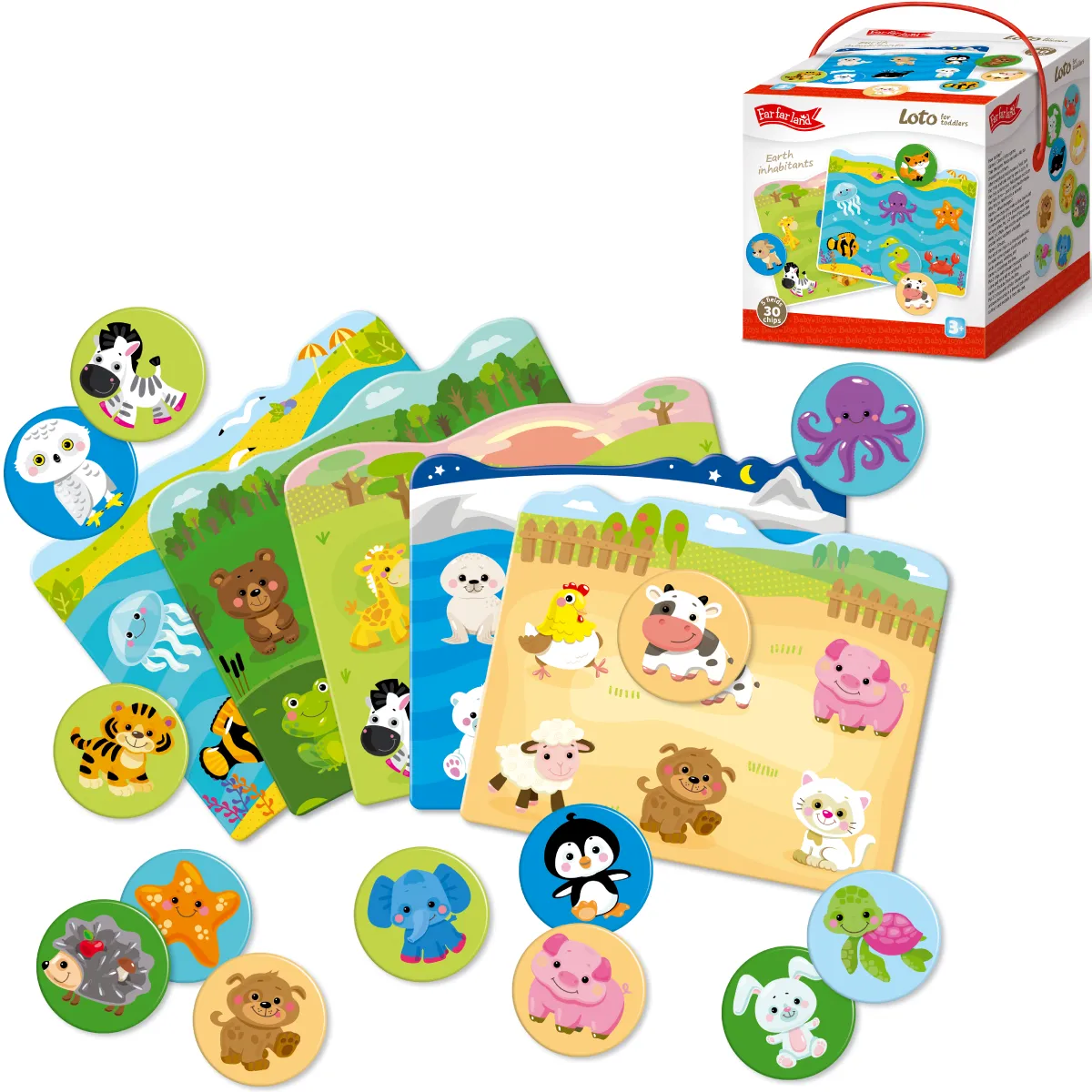 3D Board Game for Toddlers 2-5 Years - LOTTO Earth Habitants - Creative Match & Learn Puzzle Set (30pcs)