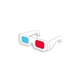 3D Glasses Enamel Pin