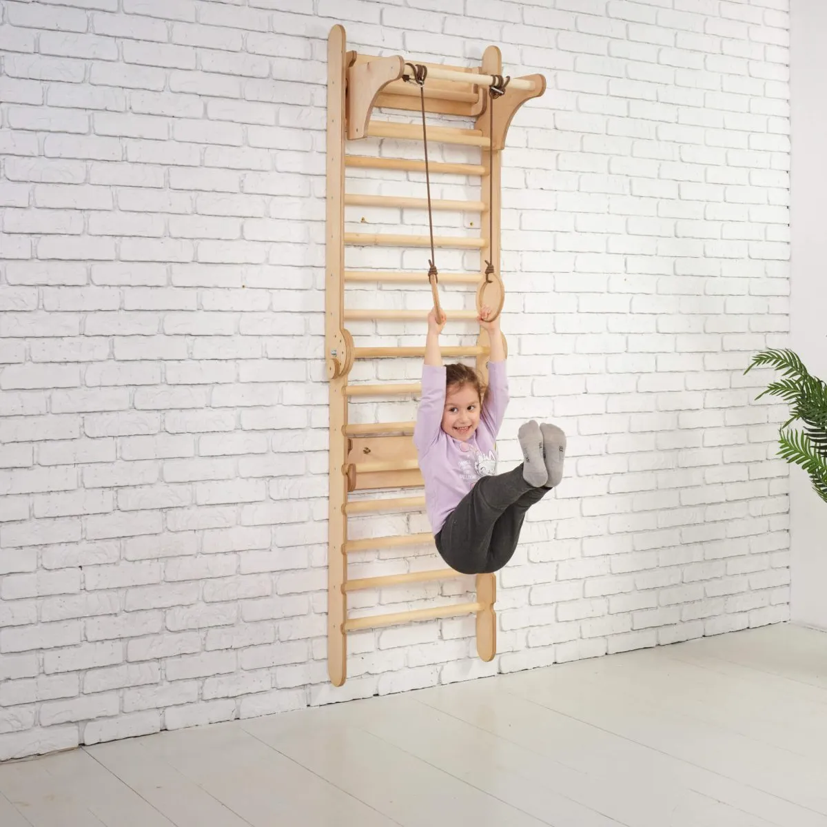 3in1 Wooden Swedish Wall / Climbing Ladder for Children   Swing Set   Slide Board