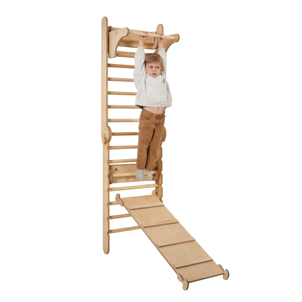3in1 Wooden Swedish Wall / Climbing Ladder for Children   Swing Set   Slide Board