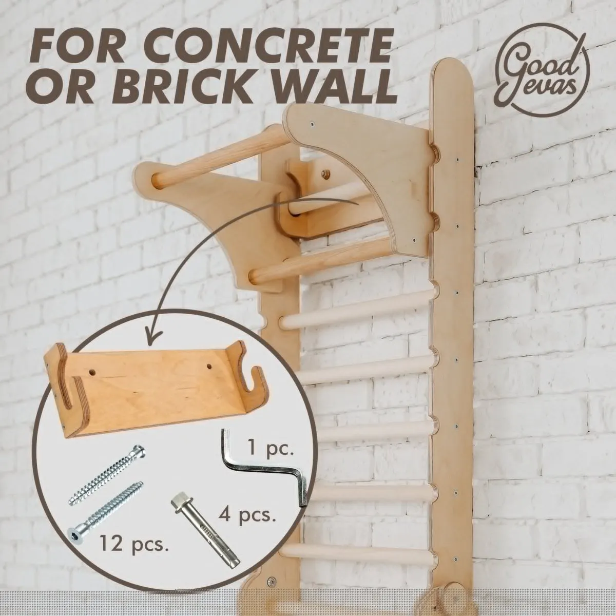 3in1 Wooden Swedish Wall / Climbing Ladder for Children   Swing Set   Slide Board
