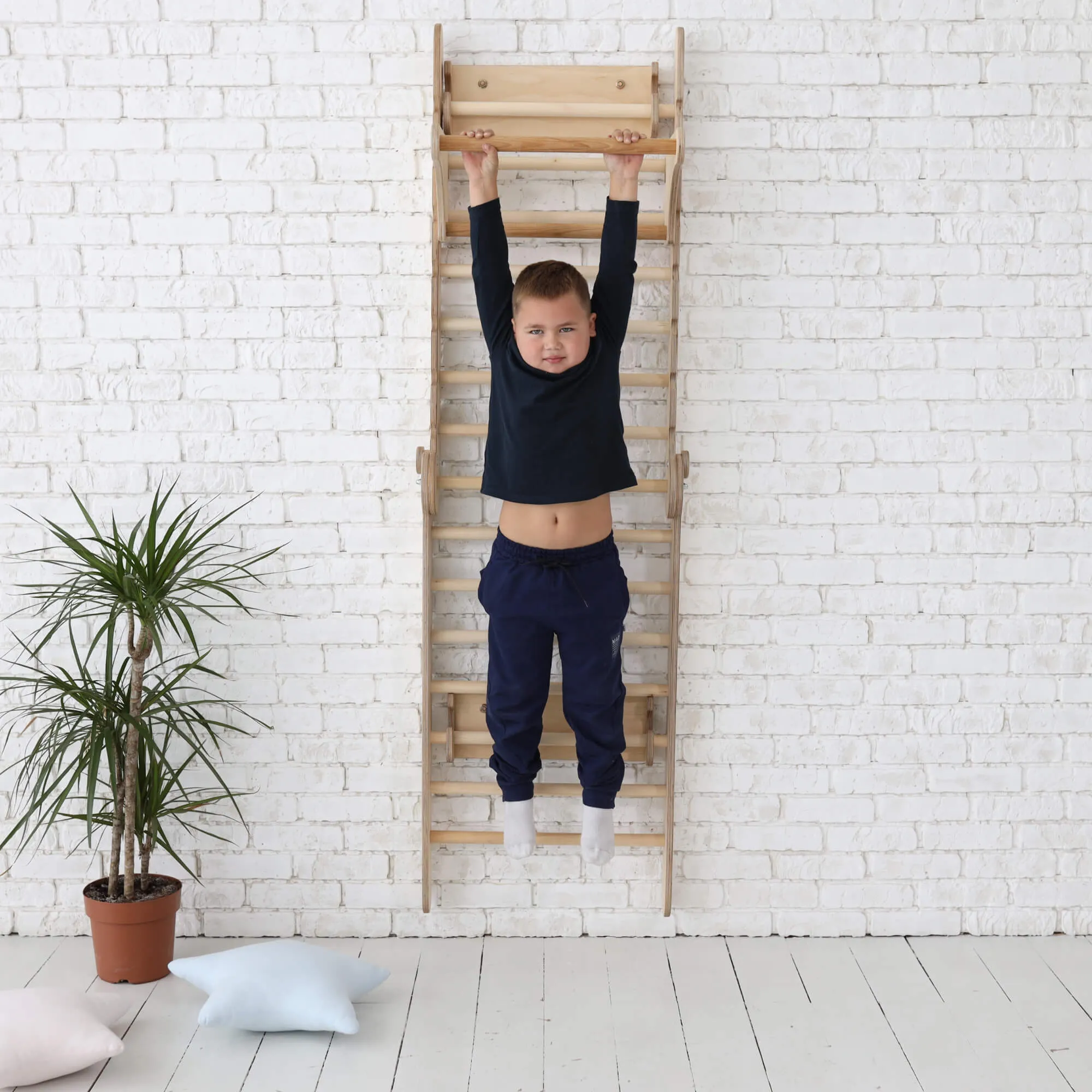 3in1 Wooden Swedish Wall / Climbing Ladder for Children   Swing Set   Slide Board
