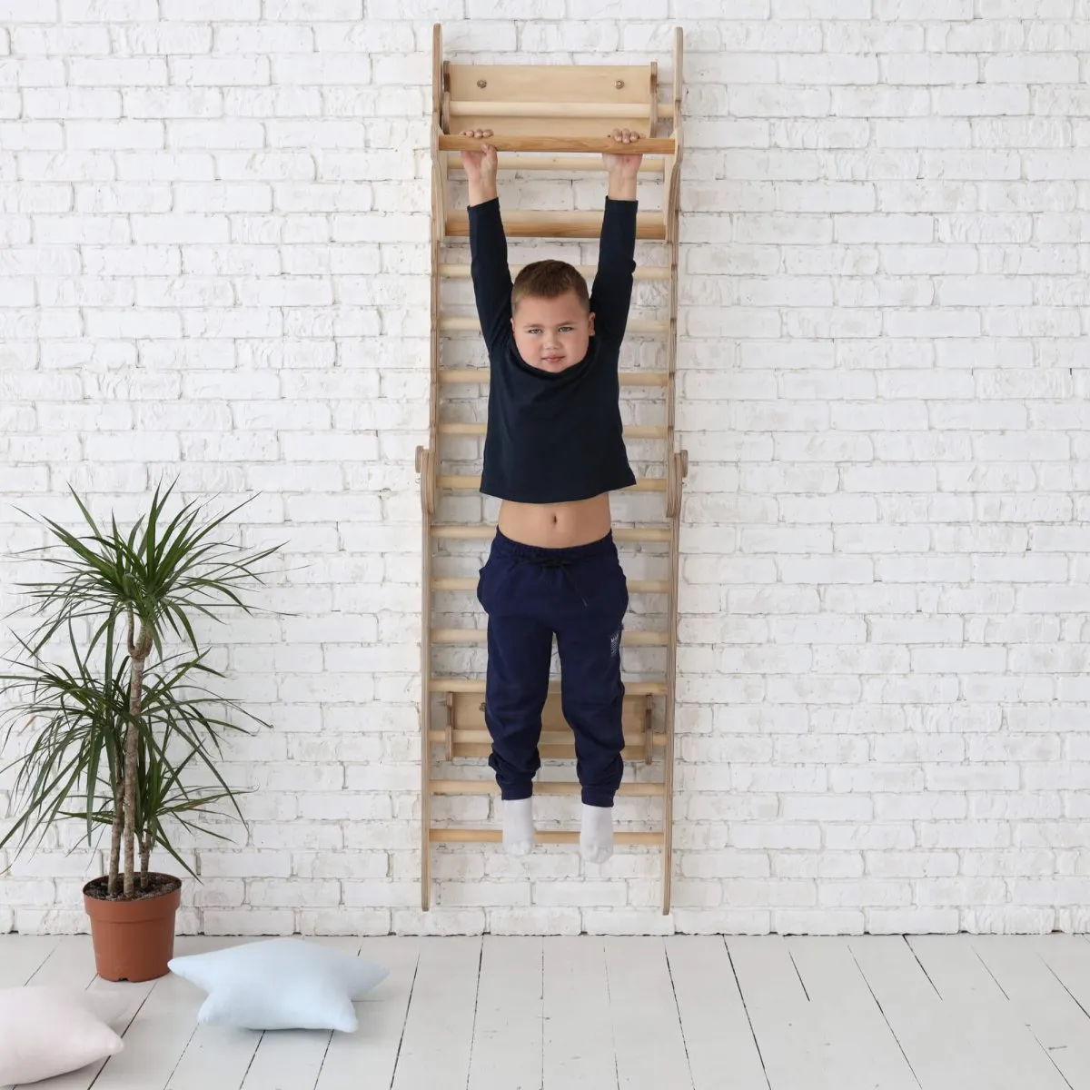 3in1 Wooden Swedish Wall / Climbing Ladder for Children   Swing Set   Slide Board
