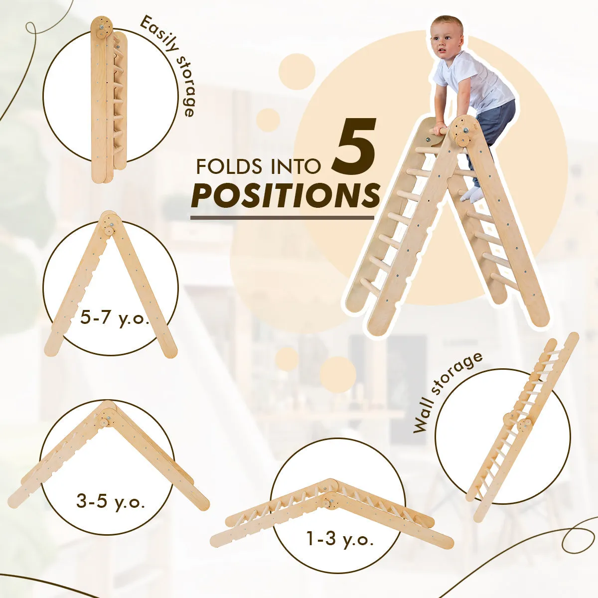 3in1 Wooden Swedish Wall / Climbing Ladder for Children   Swing Set   Slide Board