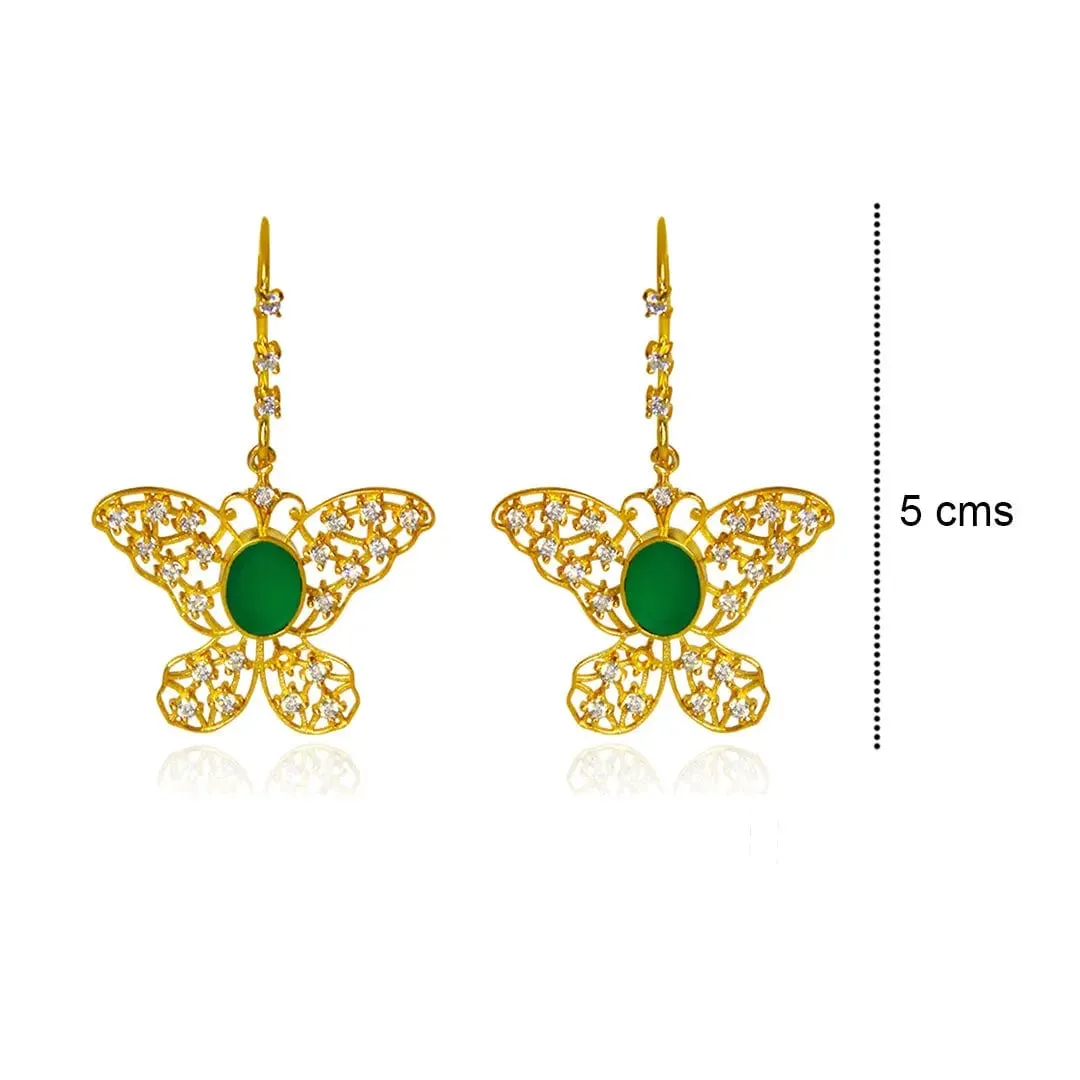 92.5 Silver Zircon Green Titli