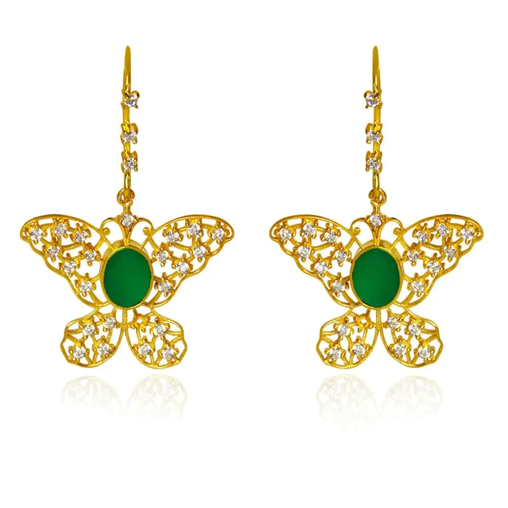 92.5 Silver Zircon Green Titli