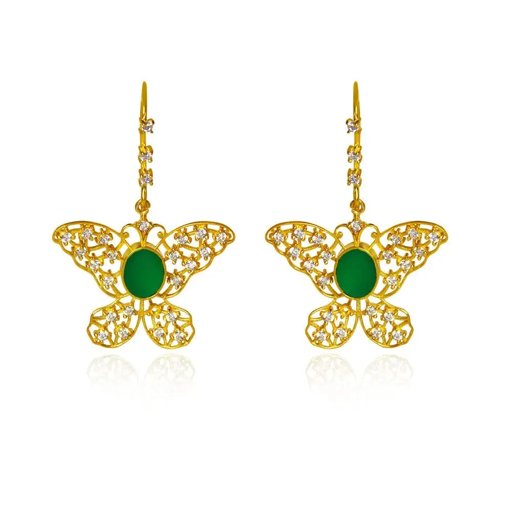92.5 Silver Zircon Green Titli