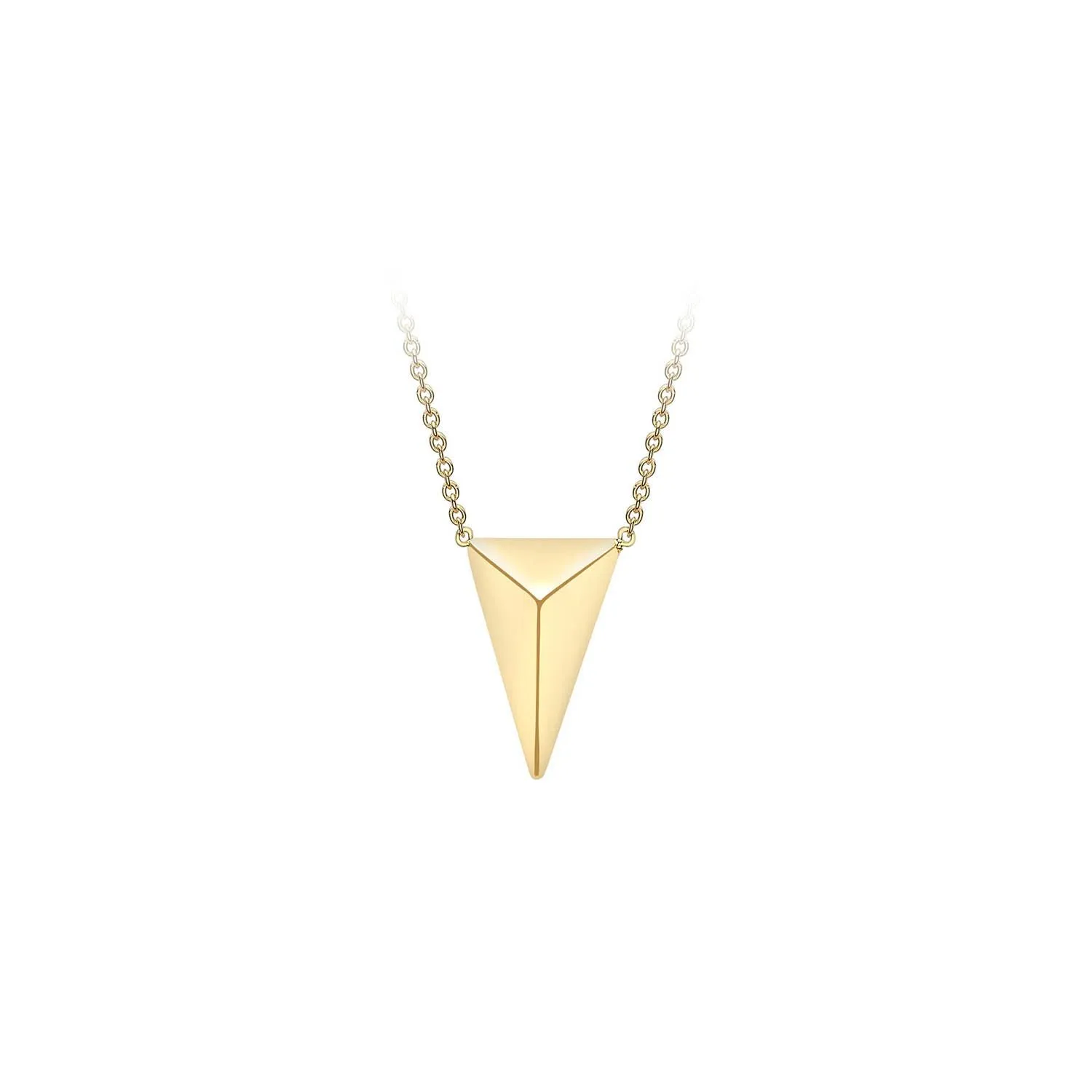9K Yellow Gold Solid Pyramid Adjustable Necklace 41cm 2cm