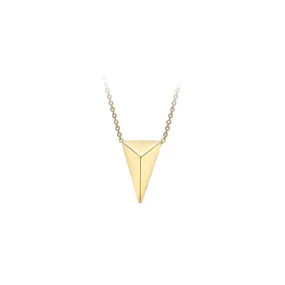 9K Yellow Gold Solid Pyramid Adjustable Necklace 41cm 2cm