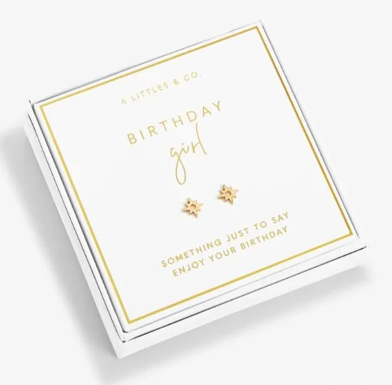 A Little Gold Birthday Girl Gold Earrings
