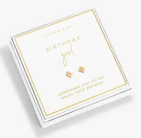 A Little Gold Birthday Girl Gold Earrings