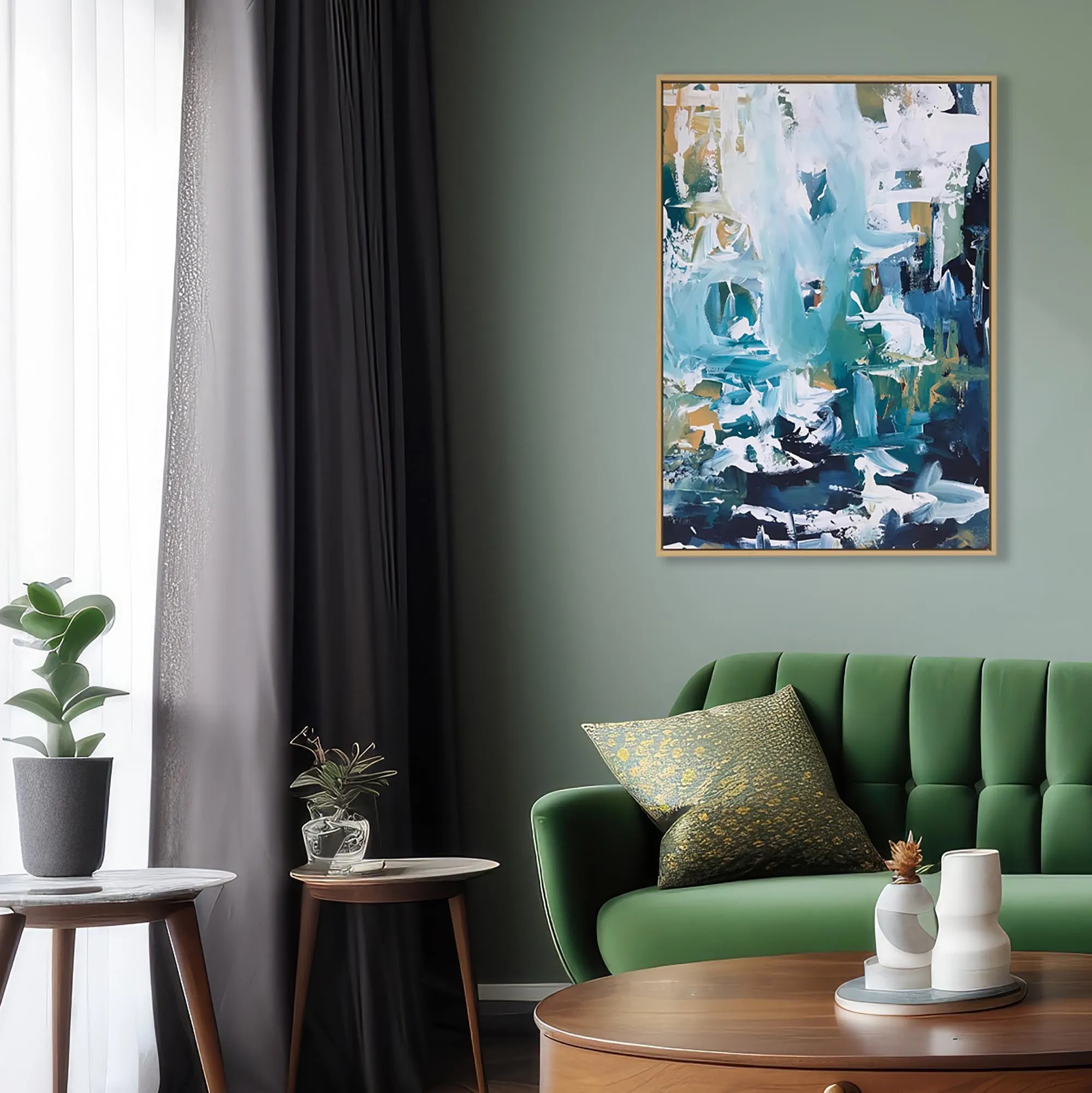 Abstract 102 Framed Canvas