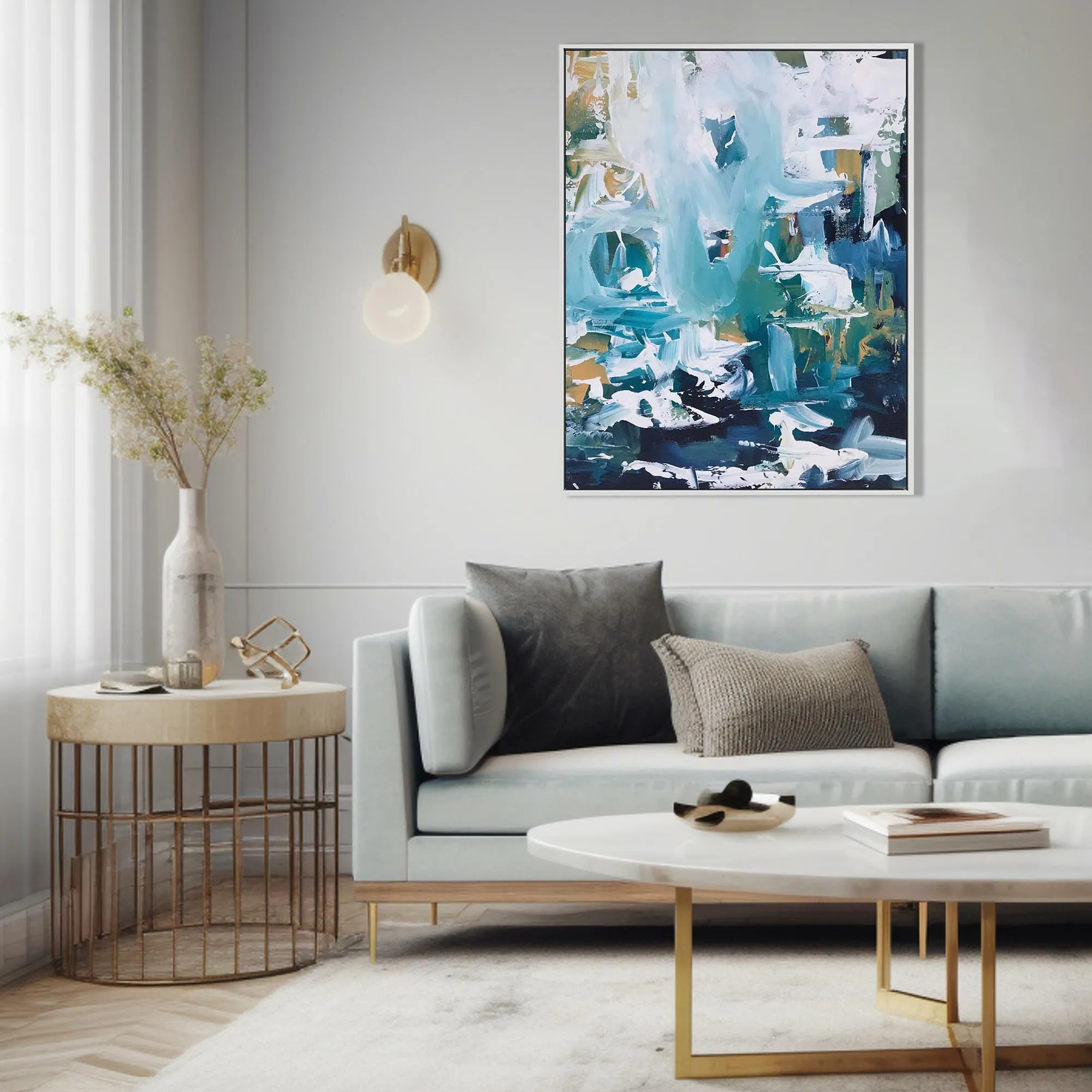 Abstract 102 Framed Canvas