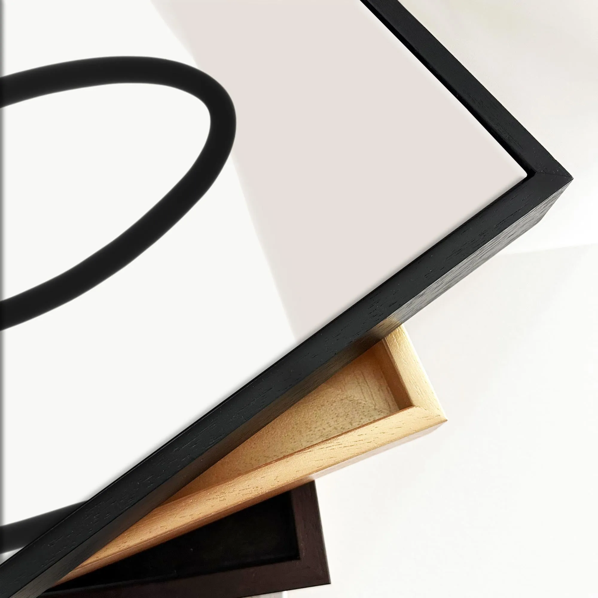 Abstract Face Line Framed Canvas