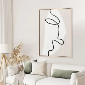 Abstract Face Line Framed Canvas