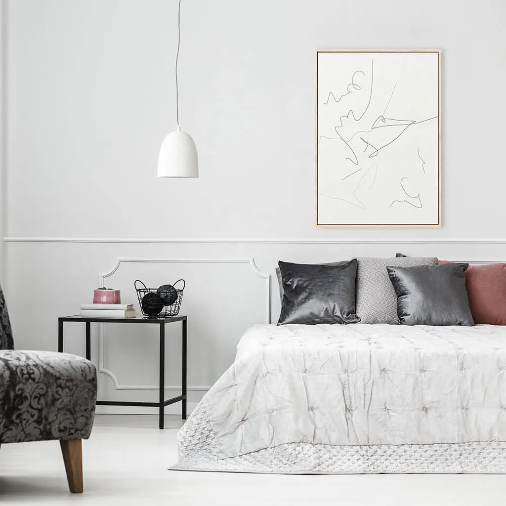 Abstract Line Art Framed Canvas