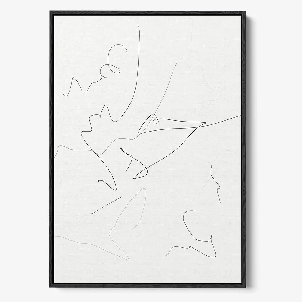 Abstract Line Art Framed Canvas