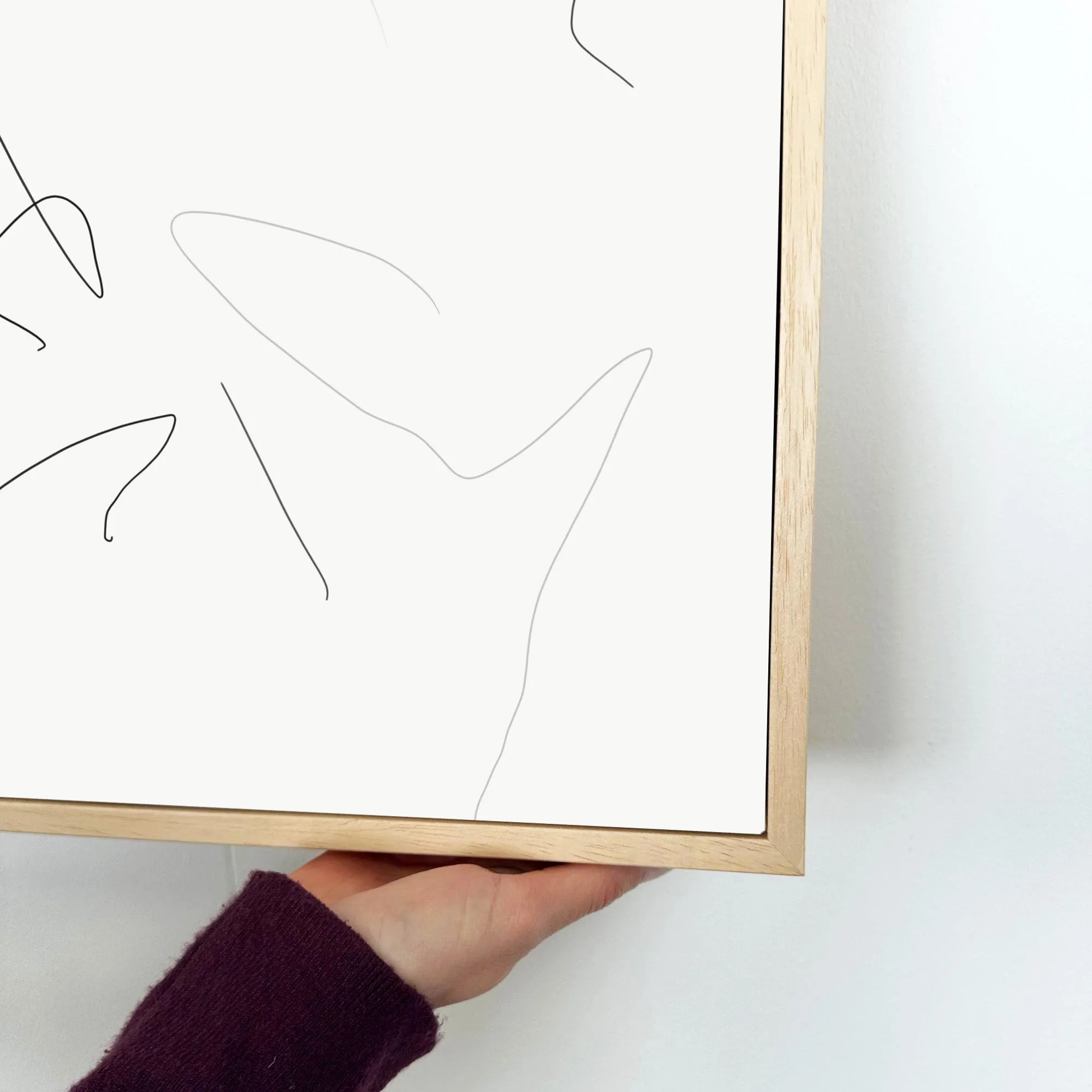 Abstract Line Art Framed Canvas