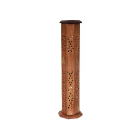 Agarbatti Stand - 12 x 3 Inches | Tower Shape Wooden Incense Holder/ Dhoop Holder for Pooja