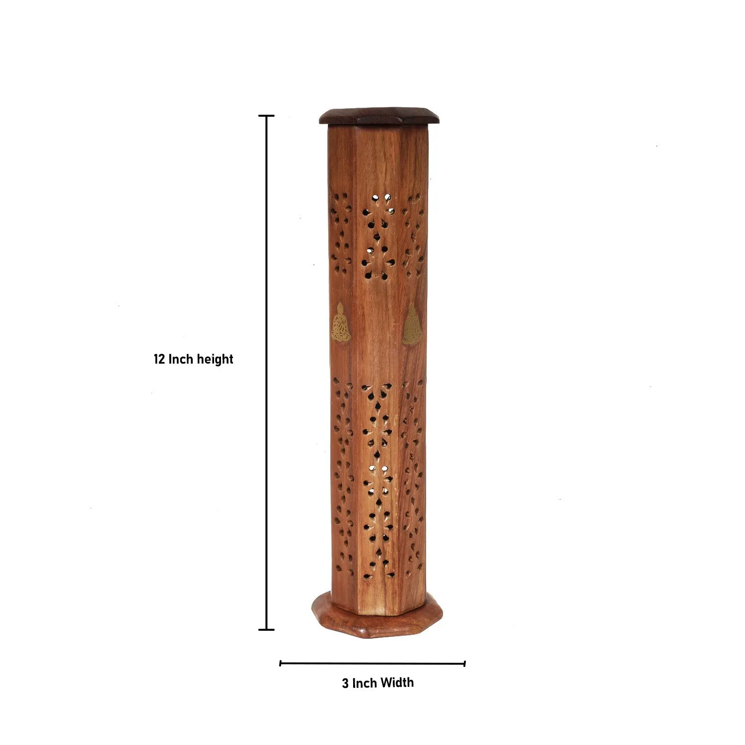 Agarbatti Stand - 12 x 3 Inches | Tower Shape Wooden Incense Holder/ Dhoop Holder for Pooja