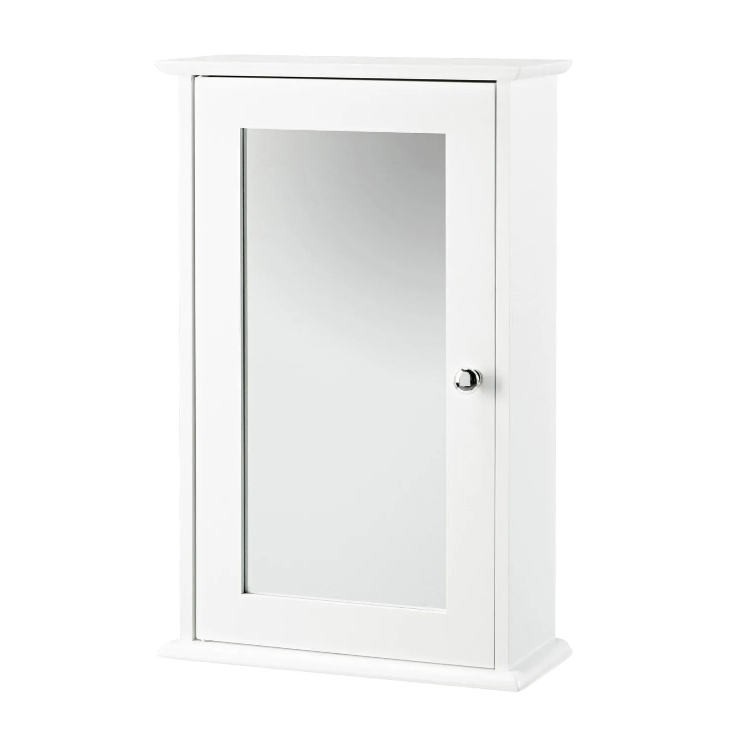 Alaska White Wooden Wall Cabinet with Mirror