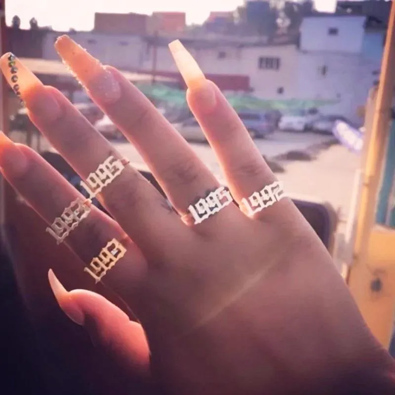 Ancient Goth Birth Year Ring (Dainty)