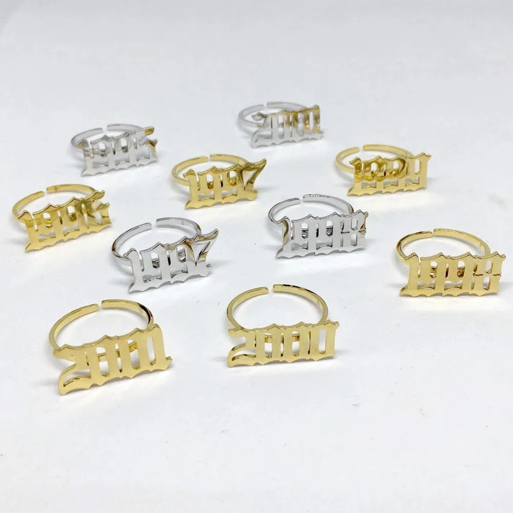 Ancient Goth Birth Year Ring (Dainty)