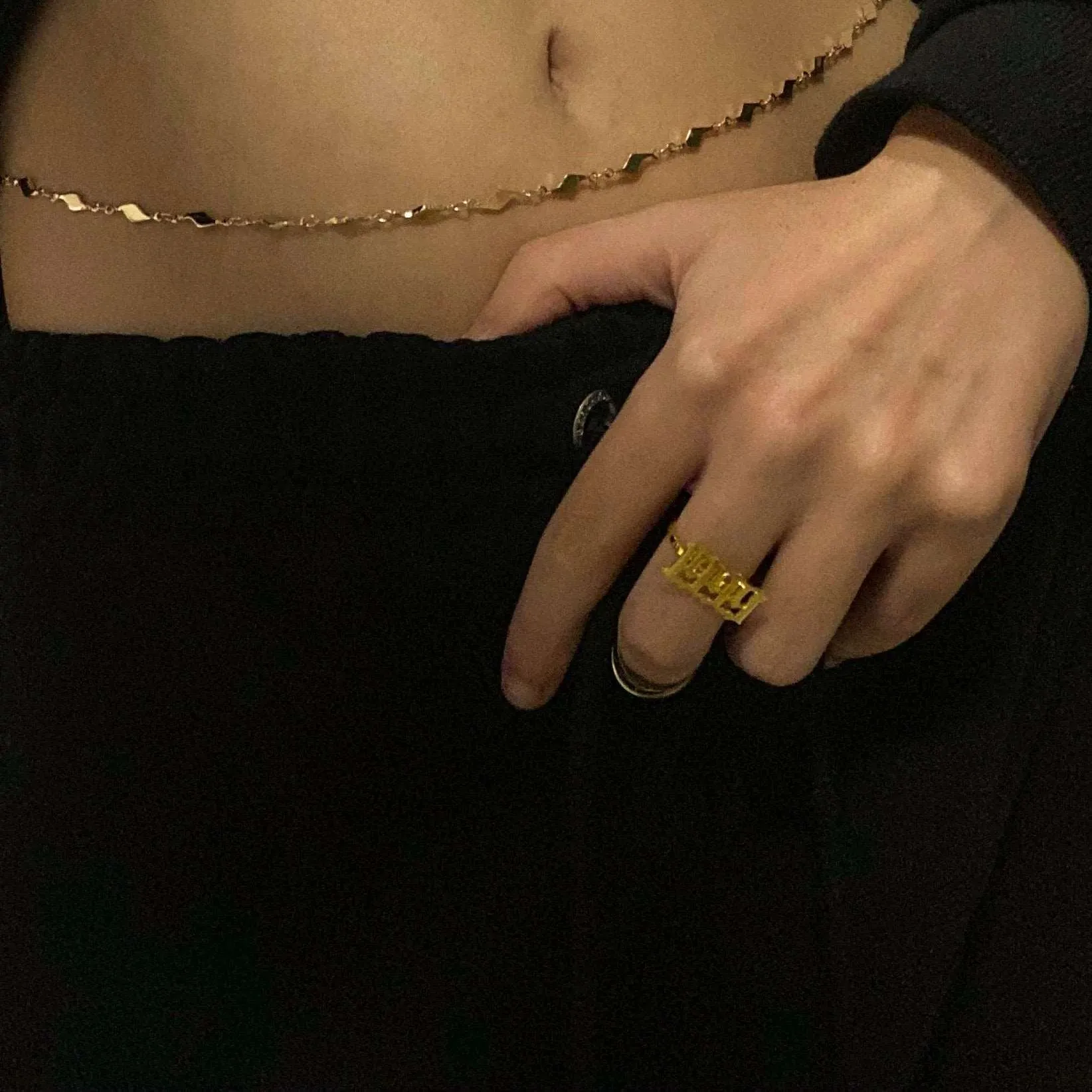 Ancient Goth Birth Year Ring (Dainty)