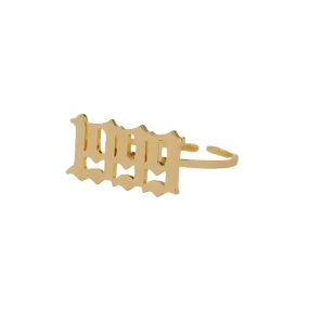 Ancient Goth Birth Year Ring (Dainty)