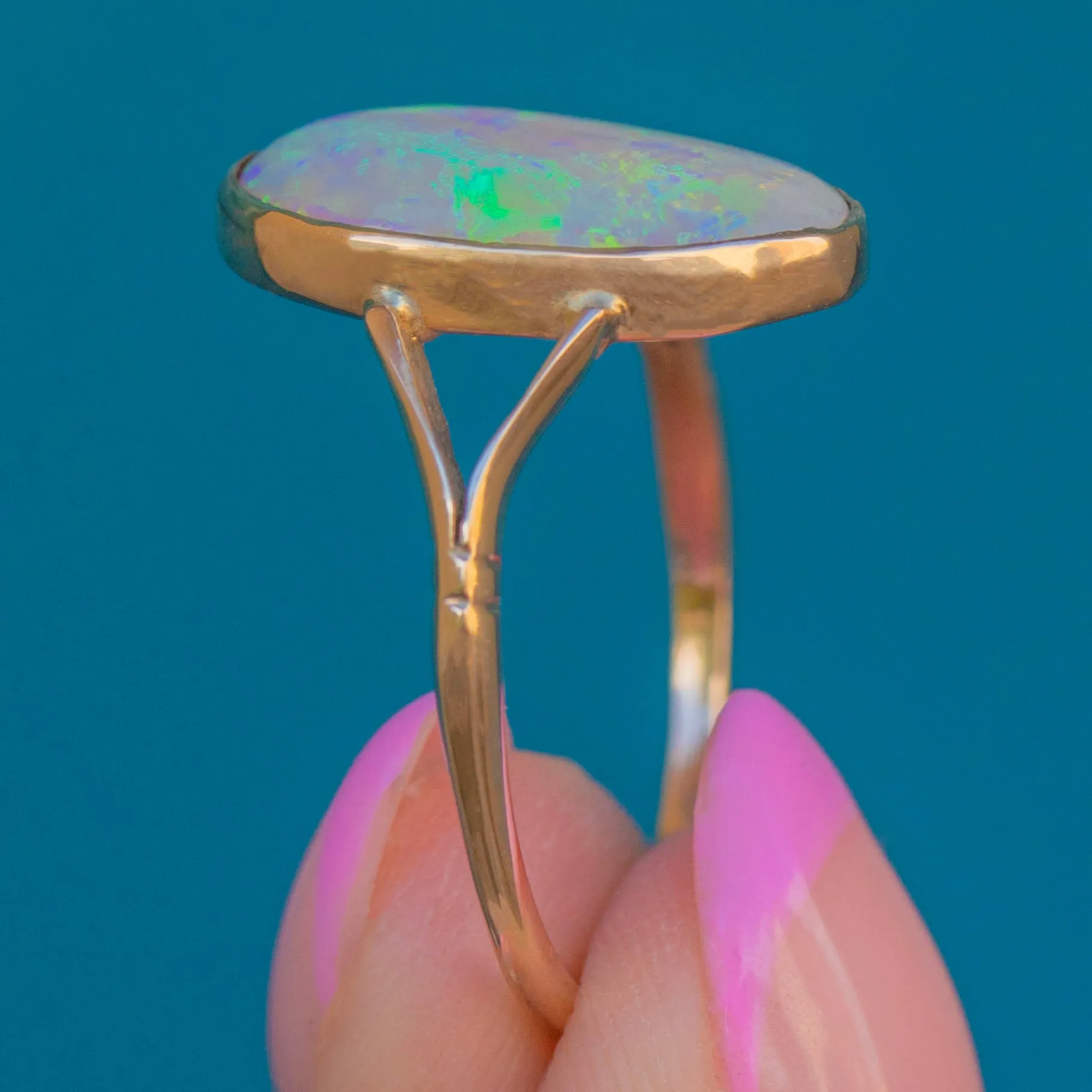 Antique 15ct Gold Opal Cabochon Ring 2.45ct