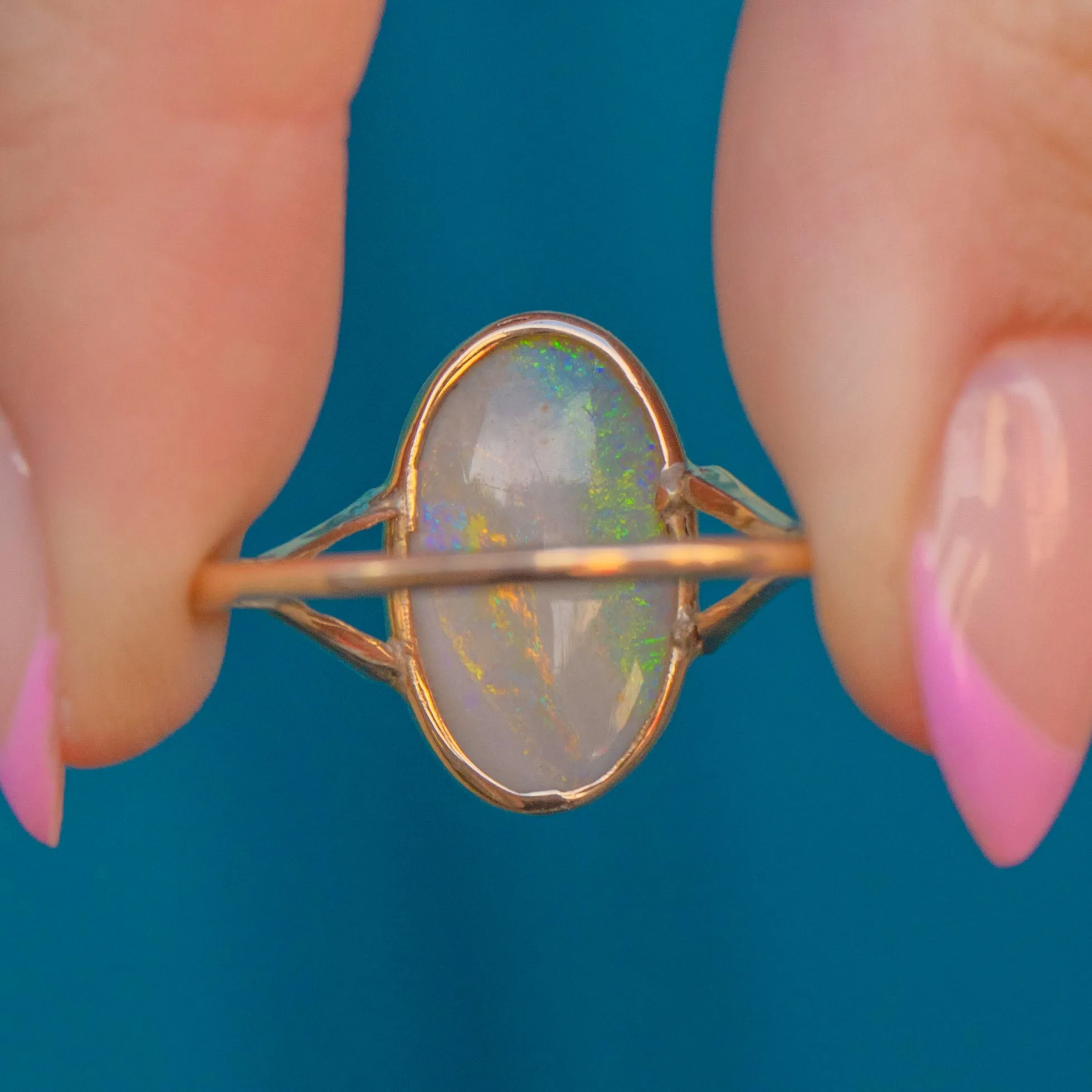 Antique 15ct Gold Opal Cabochon Ring 2.45ct