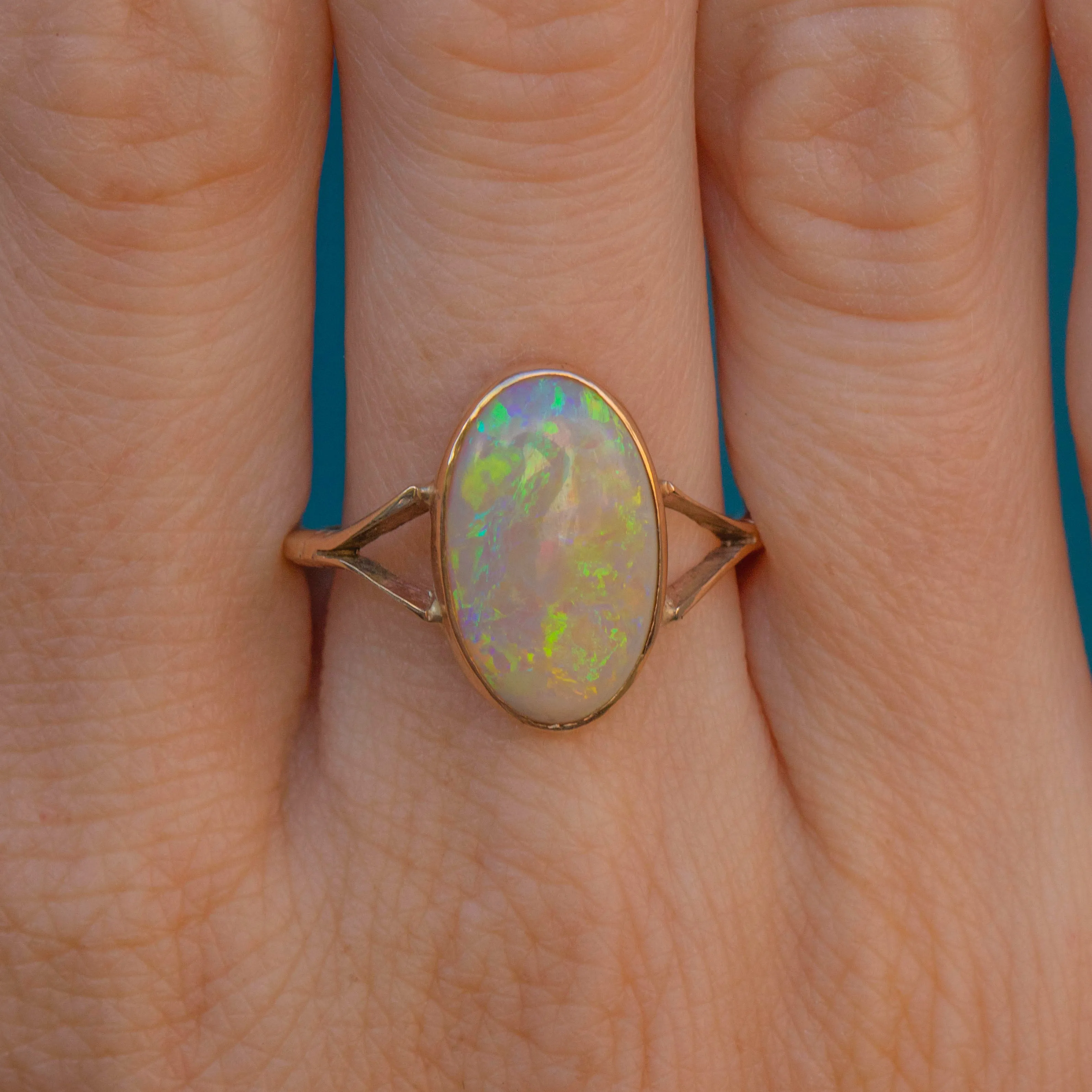 Antique 15ct Gold Opal Cabochon Ring 2.45ct