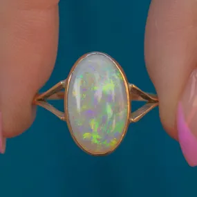 Antique 15ct Gold Opal Cabochon Ring 2.45ct
