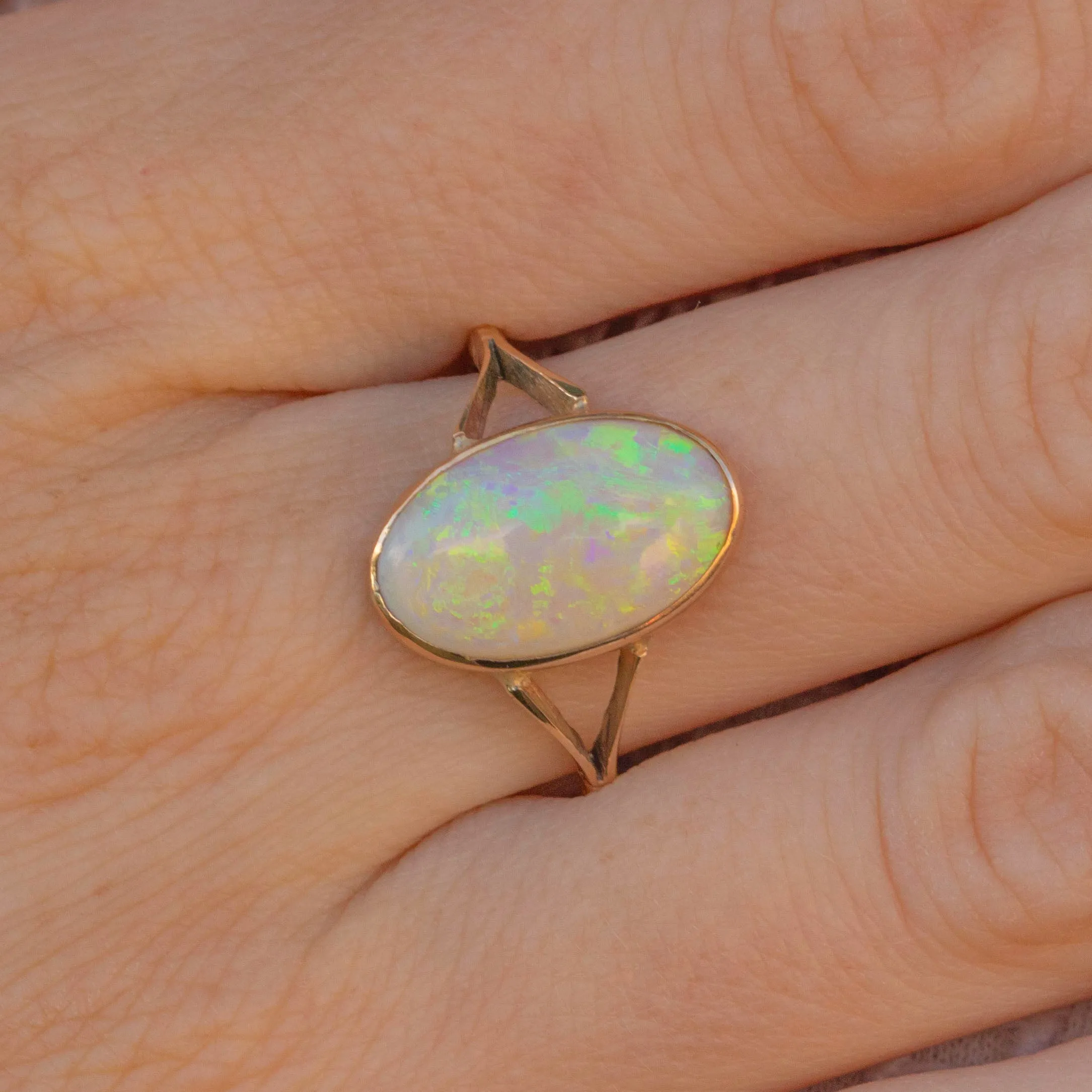 Antique 15ct Gold Opal Cabochon Ring 2.45ct