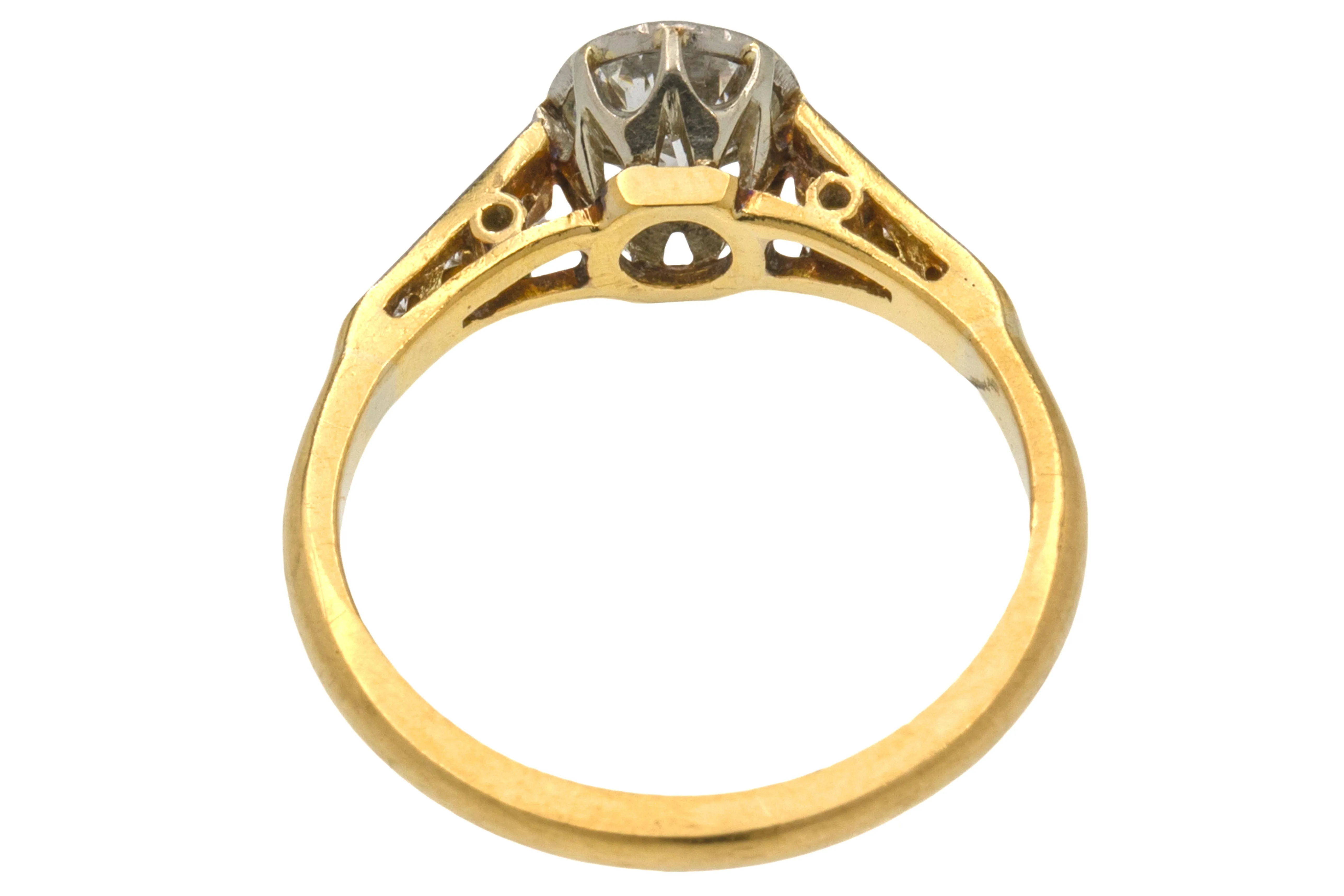 Antique 18ct Gold Bezel-Set Diamond Solitaire Engagement Ring, 0.50ct Diamond Centre
