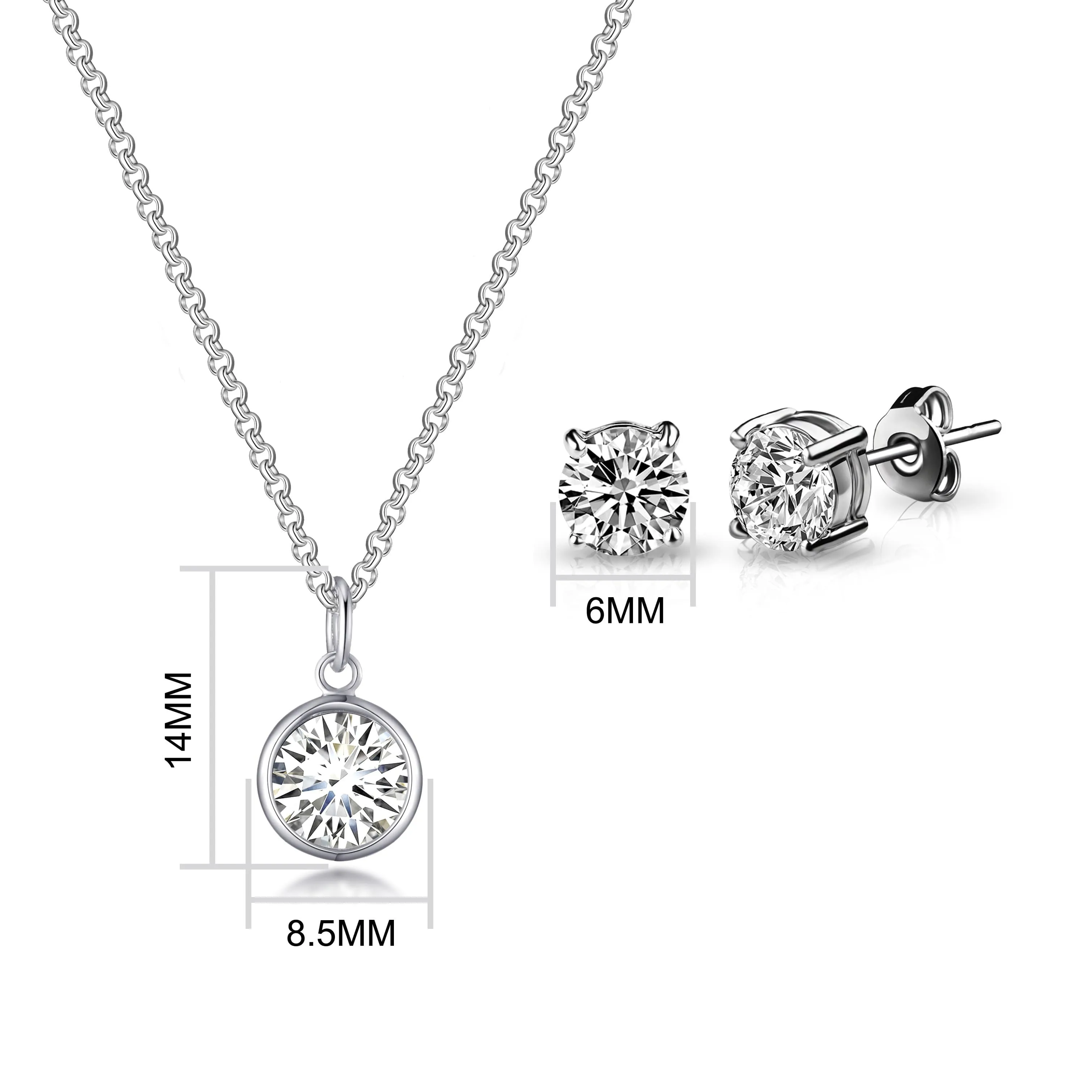 April (Diamond) Birthstone Necklace & Earrings Set Created with Zircondia® Crystals