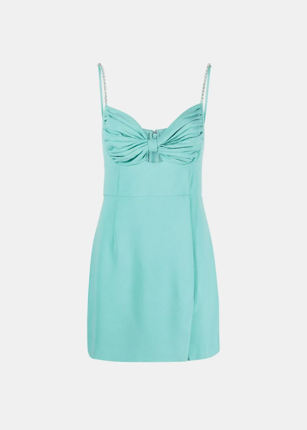 Aqua Crepe Mini Dress