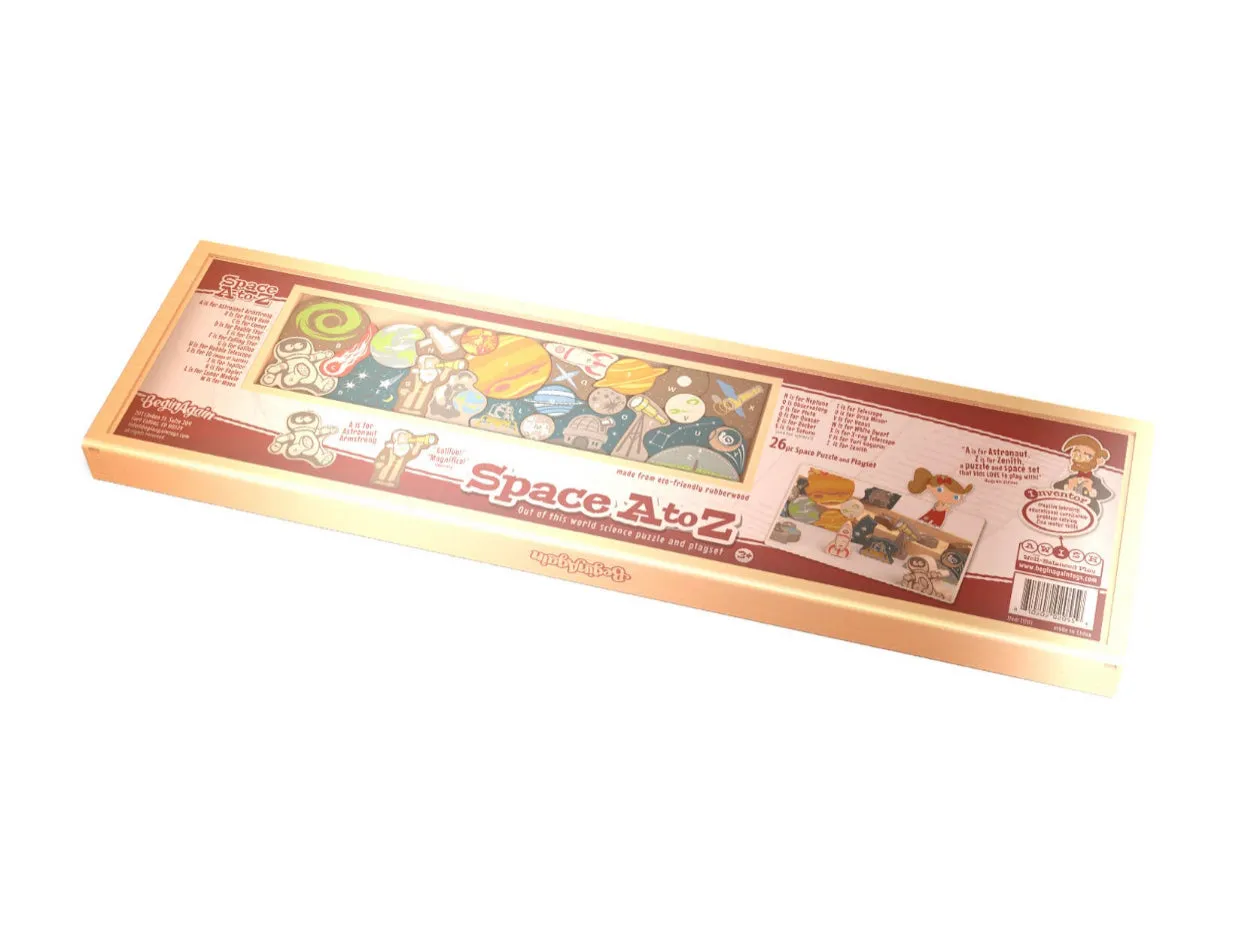 Astronaut in Space A to Z Wood Puzzle & Playset